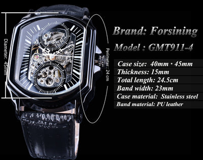 Reloj Automático Cuadrado Hueco para Hombre - Diseño Casual Moderno - Image 15