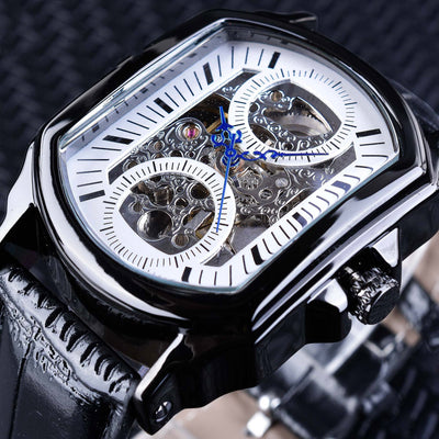 Reloj Automático Cuadrado Hueco para Hombre - Diseño Casual Moderno - Image 6