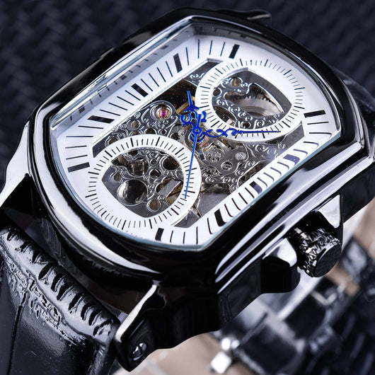 Reloj Automático Cuadrado Hueco para Hombre - Diseño Casual Moderno - Image 6