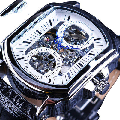 Reloj Automático Cuadrado Hueco para Hombre - Diseño Casual Moderno - Image 3