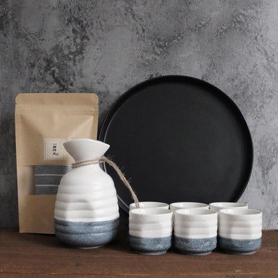 Set Degustación de Sake Premium con Copas de Vino Blanco y Dispensador de Vidrio