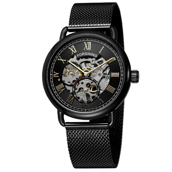 Reloj Mecánico Automático Retro con Correa Hueca Impermeable - Estilo Europeo y Americano