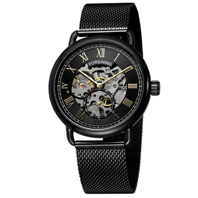 Reloj Mecánico Automático Retro con Correa Hueca Impermeable - Estilo Europeo y Americano