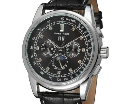 Reloj Automático Lujo Fase Lunar Movimiento Shanghai Caja Oro Rosa Correa Cuero Marrón - Image 12