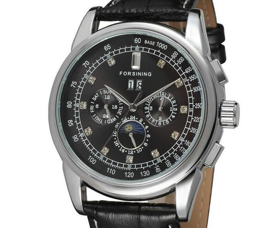 Reloj Automático Lujo Fase Lunar Movimiento Shanghai Caja Oro Rosa Correa Cuero Marrón - Image 3