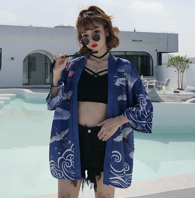 Kimono Japonés Retro para Parejas - Bata Protectora Solar y Pijama