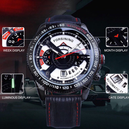 Reloj Automático Multifuncional Deportivo Militar de Lujo con Correa de Cuero - Image 7