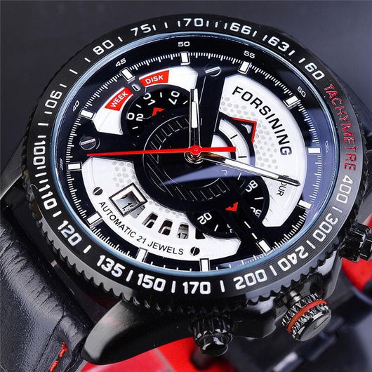 Reloj Automático Multifuncional Deportivo Militar de Lujo con Correa de Cuero