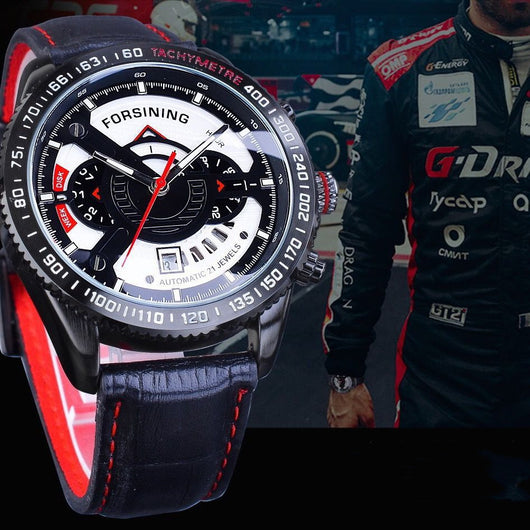 Reloj Automático Multifuncional Deportivo Militar de Lujo con Correa de Cuero - Image 4