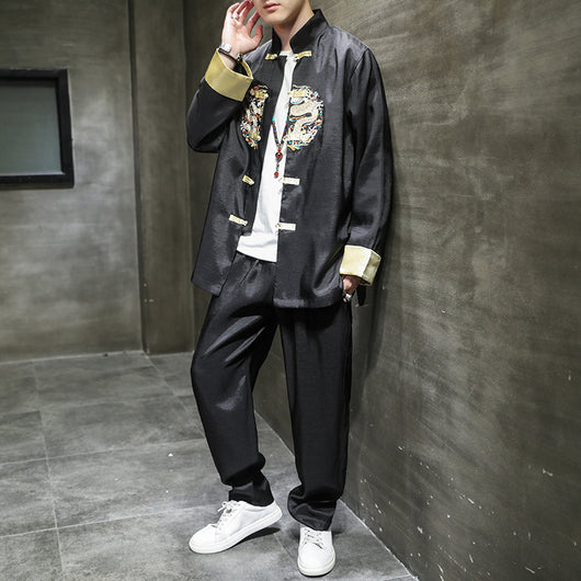 Traje Tradicional Chino Hanfu de Dos Piezas para Hombre - Image 5