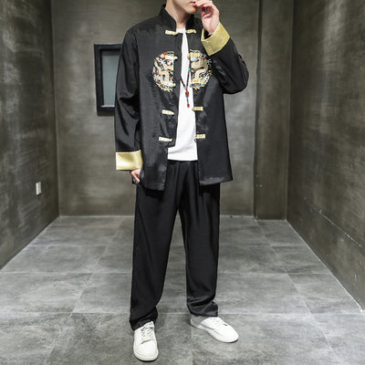 Traje Tradicional Chino Hanfu de Dos Piezas para Hombre - Image 3