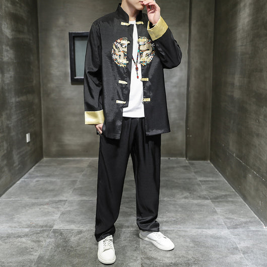 Traje Tradicional Chino Hanfu de Dos Piezas para Hombre - Image 3