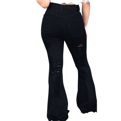 Pantalones Acampanados Rotos con Flecos para Mujer - Image 7