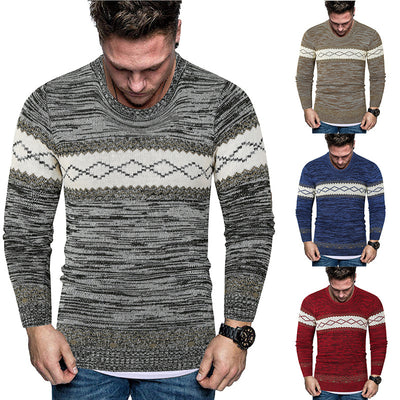 Suéter Casual Cuello Redondo Tejido Versátil para Combinar