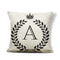 Funda de Almohada Patrón Corona Blanco y Negro con 26 Letras Intercambiables