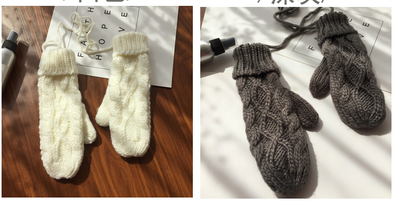 Guantes Tejidos Coreanos Doble Grosor para Cuello - Manoplas de Invierno Elegantes para Mujer - Image 10