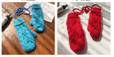 Guantes Tejidos Coreanos Doble Grosor para Cuello - Manoplas de Invierno Elegantes para Mujer - Image 12
