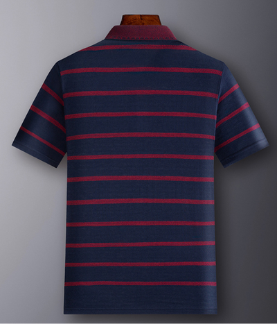 Camiseta Casual Hombre Rayas Solapa Manga Corta - Image 9