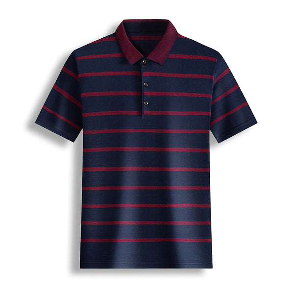 Camiseta Casual Hombre Rayas Solapa Manga Corta