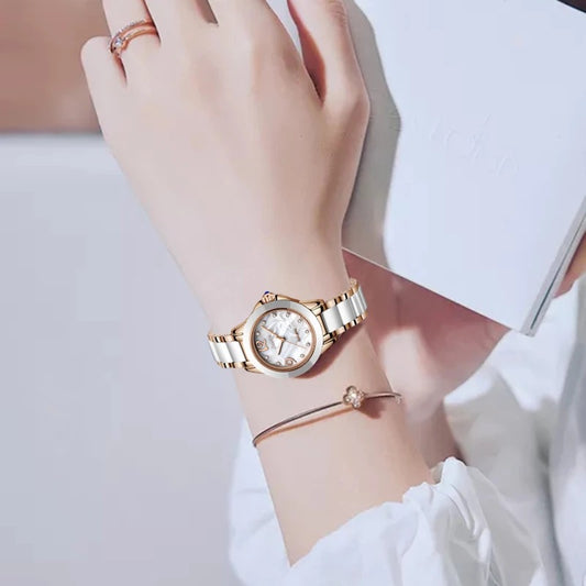 Reloj de Cerámica para Mujer - Diseño Elegante de Lujo