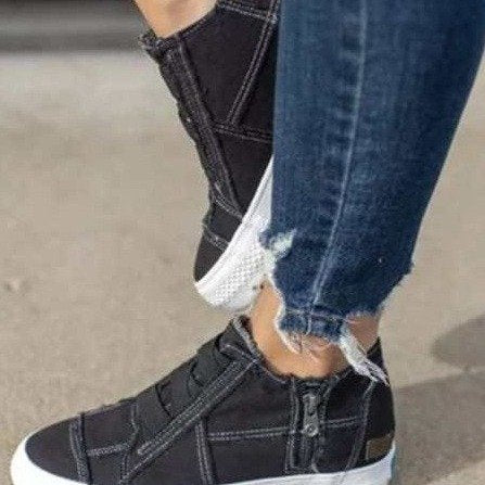 Zapatillas Canvas Talla Grande con Bordes Naturales