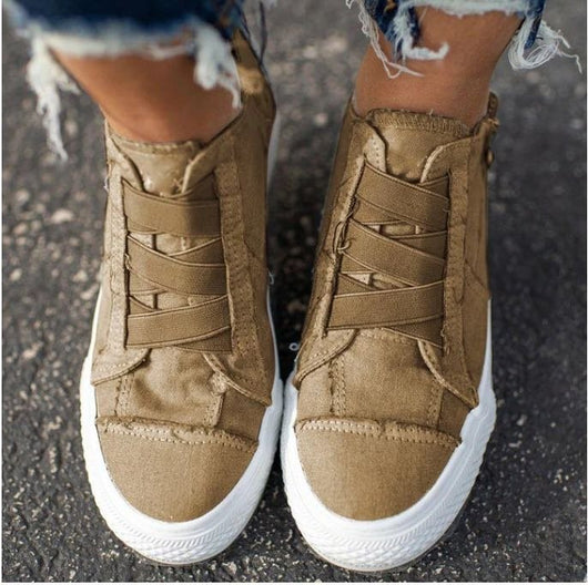Zapatillas Canvas Talla Grande con Bordes Naturales - Image 4