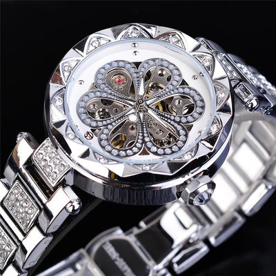 Reloj Mecánico Elegante para Mujer con Cristales y Diseño Hueco - Image 7