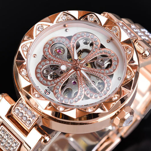 Reloj Mecánico Elegante para Mujer con Cristales y Diseño Hueco - Image 10