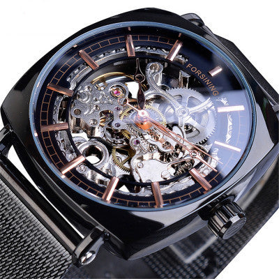 Reloj Automático Estilo Europeo para Hombre con Correa de Malla Abierta - Image 2