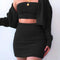 Conjunto Cardigan Sexy con Falda Corta