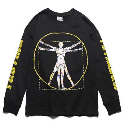 Playera Unisex de Algodón Puro con Estampado Robot - Manga Larga Holgada - Image 9