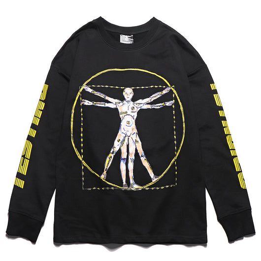 Playera Unisex de Algodón Puro con Estampado Robot - Manga Larga Holgada - Image 9