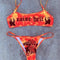 Bikini Estampado Moderno con Diseño Dividido - Traje de Baño Divertido para Mujer