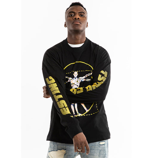Playera Unisex de Algodón Puro con Estampado Robot - Manga Larga Holgada - Image 4