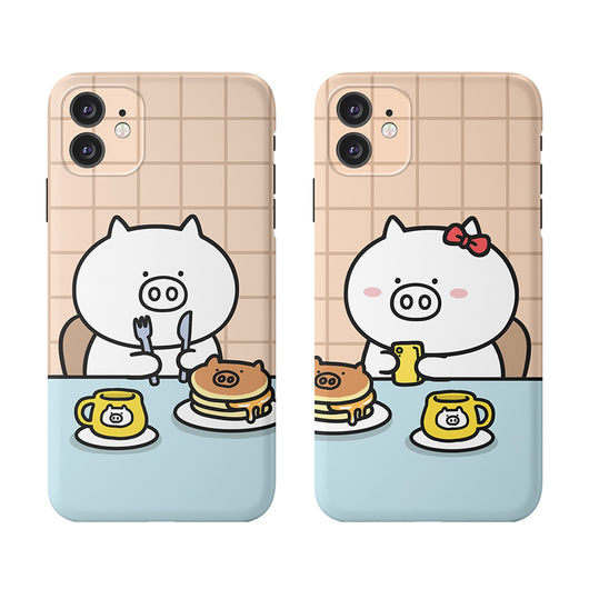 Funda para iPhone Pareja de Cerditos Mágicos - Diseño Cartoon Adorable - Image 3