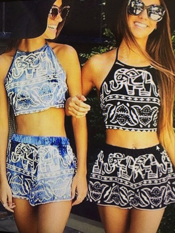 Traje de Baño Tres Piezas Bikini Talla Alta con Chaleco - Little Elephant Tide