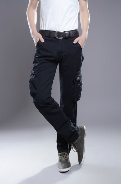 Pantalones de Trabajo Casual Hombre Algodón Puro Múltiples Bolsillos Primavera Otoño - Image 8