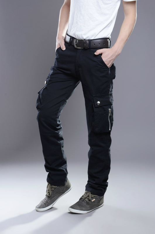 Pantalones de Trabajo Casual Hombre Algodón Puro Múltiples Bolsillos Primavera Otoño - Image 9
