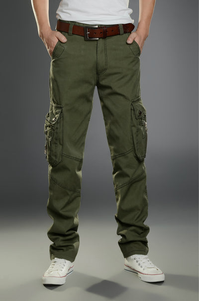Pantalones de Trabajo Casual Hombre Algodón Puro Múltiples Bolsillos Primavera Otoño - Image 13