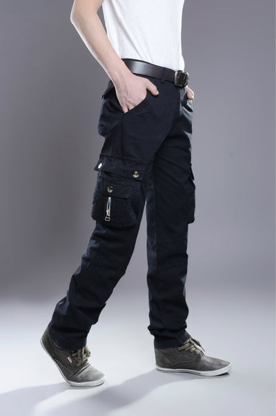 Pantalones de Trabajo Casual Hombre Algodón Puro Múltiples Bolsillos Primavera Otoño - Image 12