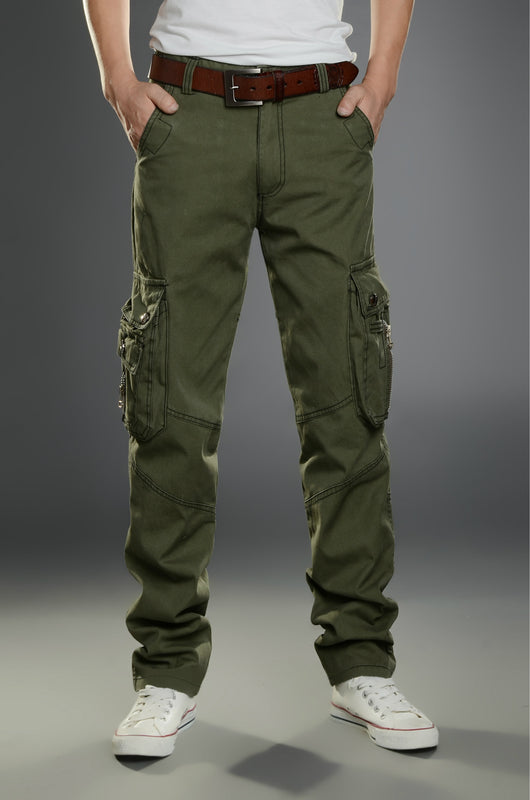 Pantalones de Trabajo Casual Hombre Algodón Puro Múltiples Bolsillos Primavera Otoño - Image 2