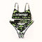 Bikini Estampado Navy con Corte Sexy y Abertura Frontal