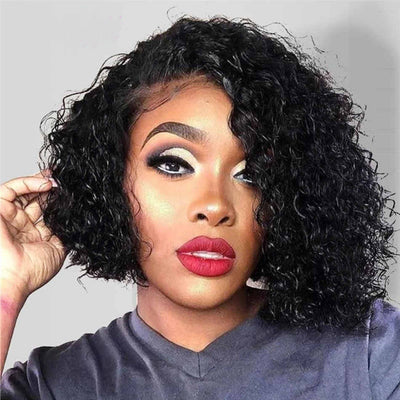Peluca Rizada Corta Afro Cabello Rizado Sintético Premium