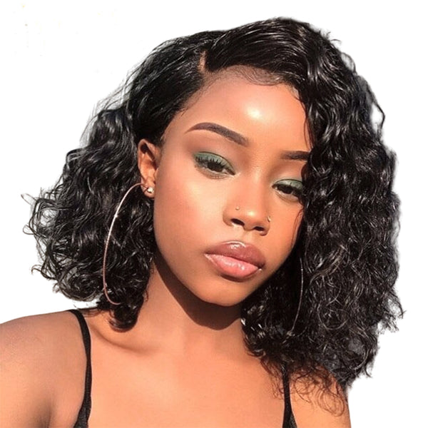 Peluca Rizada Corta Afro Cabello Rizado Sintético Premium