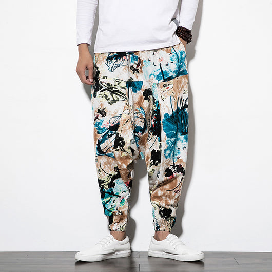 Pantalones Casuales de Algodón y Lino Estilo Chino - Corte Relajado Hip-Hop Tallas Grandes - Image 10