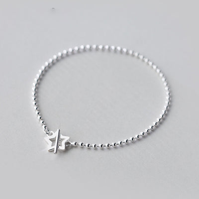 Pulsera de Plata Estilo Coreano con Estrella de Cinco Puntas - Image 9