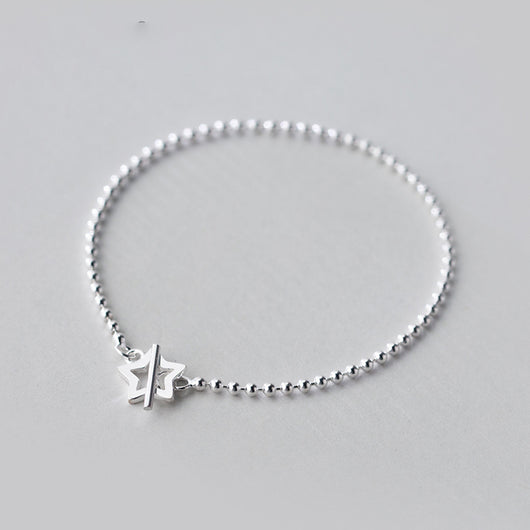Pulsera de Plata Estilo Coreano con Estrella de Cinco Puntas - Image 9