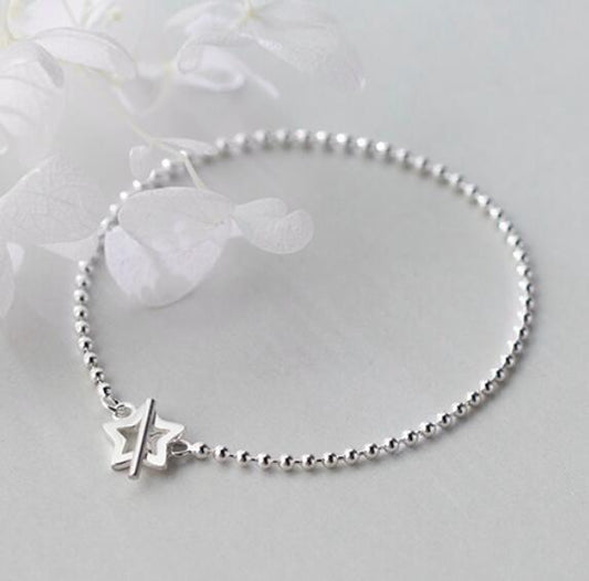 Pulsera de Plata Estilo Coreano con Estrella de Cinco Puntas - Image 2