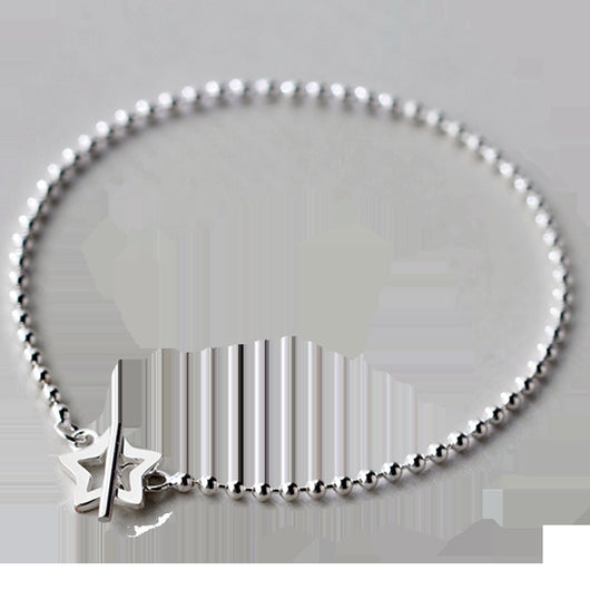 Pulsera de Plata Estilo Coreano con Estrella de Cinco Puntas - Image 5