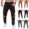 Pantalones de Algodón con Costuras Camuflaje para Hombre